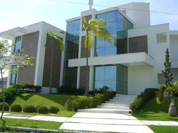 Fachadas de casas com vidro imagem
