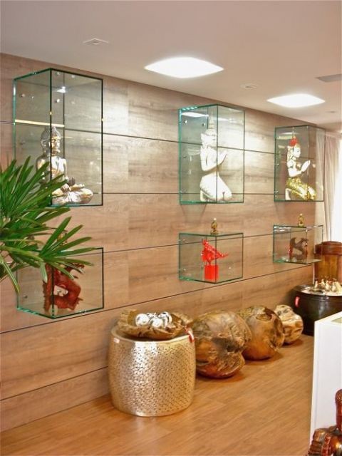 Decoração com nichos de vidros imagem